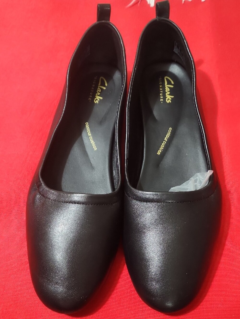 Clarks Fawna Soft Black Leather Slip-On Ballet Flats - Picture 12 of 12